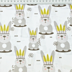 Baumwolle 100% Indianerhasen auf weißem Hintergrund  