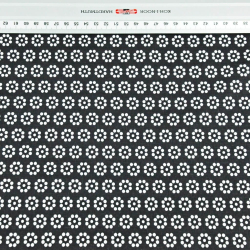 Baumwolle 100% MINI Blümchen Punkte weiß auf schwarzem Hintergrund  