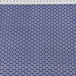 Baumwolle 100% Blümchen weiß auf dunkelblauem Hintergrund  