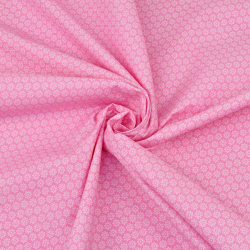 Baumwolle 100% Blümchen weiß auf rosa Hintergrund  