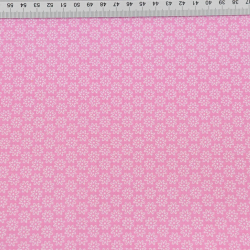 Baumwolle 100% Blümchen weiß auf rosa Hintergrund  