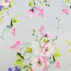 Baumwolle 100% große Apfelbaumblumensträuße auf grauem Hintergrund  