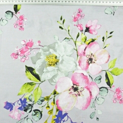 Baumwolle 100% große Apfelbaumblumensträuße auf grauem Hintergrund  