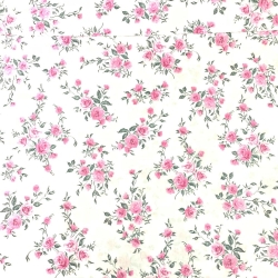 Baumwolle 100% Blumensträuße Rosen auf weißem Hintergrund  