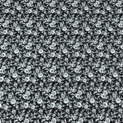 Baumwolle 100% MINI Ranken weiß auf schwarzem Hintergrund  