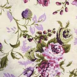 Baumwolle 100% Blumen Zigeunerrosen lila  