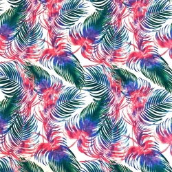 Baumwolle 100% bunte Blätter auf weißem Hintergrund  