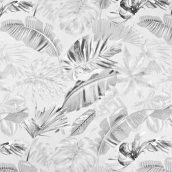 Baumwolle 100% grau-graue Blätter auf grauem Hintergrund  