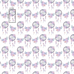 100% Baumwolle rosa-lila Traumfänger auf weißem Hintergrund  