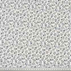 Baumwolle 100% Marine Wiese auf ecrufarbenem Hintergrund  