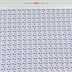 Baumwolle 100% MINI Wiese dunkelblau auf weißem Hintergrund  