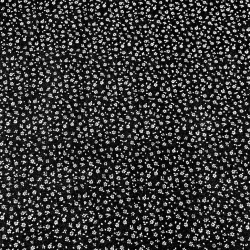 Baumwolle 100% MINI Wiese mit Punkten weiß auf schwarzem Hintergrund  