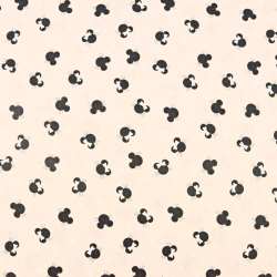 Baumwolle 100% MIKI kleine schwarze auf aprikosenfarbenem Hintergrund