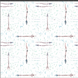 Interlock Jersey Digitaldruck - Indianerpfeile auf weißem Hintergrund  