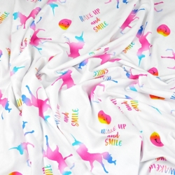 Jersey-Stoff Digitaldruck bunte Einhörner  