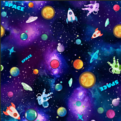 Jersey-Stoff Digitaldruck - Astronauten im Weltraum  