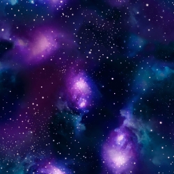 Jersey-Stoff digitaldruck - Weltraum blau-lila  