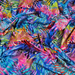 Jersey-Stoff Digitaldruck, bunte Blätter  