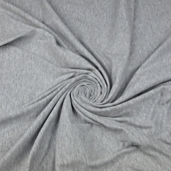 Jersey Stoff mit Elasthan grau meliert  