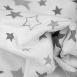 Flanell Sternbild grau auf weiß  