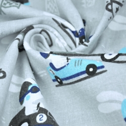 Flanell Rennkaninchen auf grauem Hintergrund  