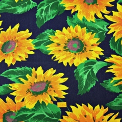 Liegefläche Stoff blaue Sonnenblumen auf Hintergrund  