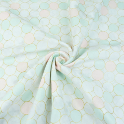 Baumwoll-Musselin Double Gauze - Digitaldruck - Bunte Kreise  