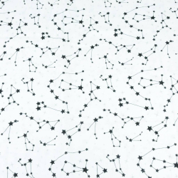 Baumwoll-Musselin - schwarze Konstellation auf weißem Hintergrund  