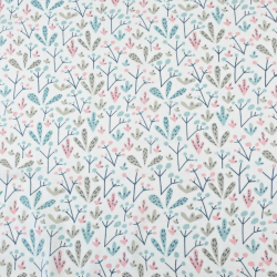 Baumwolle Musselin Pastellsträucher auf weißem Hintergrund  