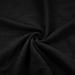 Baumwoll-Musselin double gauze schwarz (Black)  