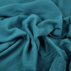 Musselin Double Gauze meeresblau (Ozean)  