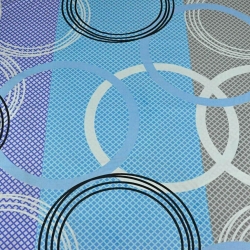 100% Baumwolle Kreise blau-grau-lila - 220cm  