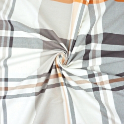 Baumwolle 100% Karomuster beige-orange-braun - 220cm  