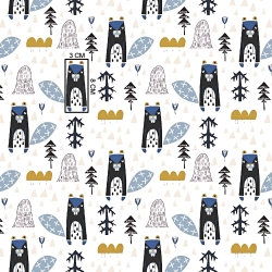 Baumwolle 100% Biber blau auf weißem Hintergrund  