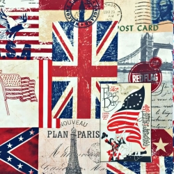 Baumwolle 100% Rote marine Flaggen  