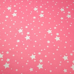 Baumwolle 100% kleine Galaxie weiß auf rosa Hintergrund  