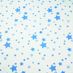 Baumwolle 100% kleine Galaxie blau auf weißem Hintergrund