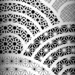 Baumwolle 100% geometrisches Kaleidoskop schwarz  