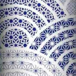 Baumwolle 100% geometrisches Kaleidoskop marineblau  