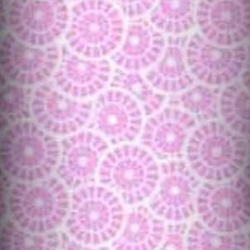 Baumwolle 100% geometrische Rosette rosa auf weißem Hintergrund  