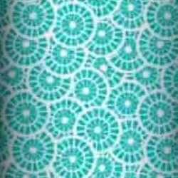 Baumwolle 100% geometrische Rosette türkis auf weißem Hintergrund  