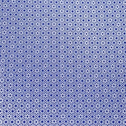 Baumwolle 100% geometrische weiße Blumen auf dunkelblauem Hintergrund  