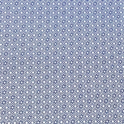 Baumwolle 100% geometrische dunkelblaue Blumen auf weißem Hintergrund  