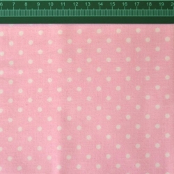 100% Baumwolle Punkte 4mm weiß auf rosa Hintergrund  