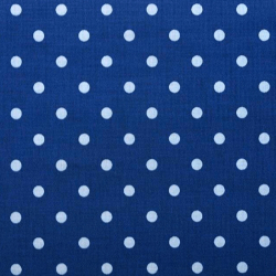 Baumwolle 100% Punkte 11mm weiß auf dunkelblauem Hintergrund  