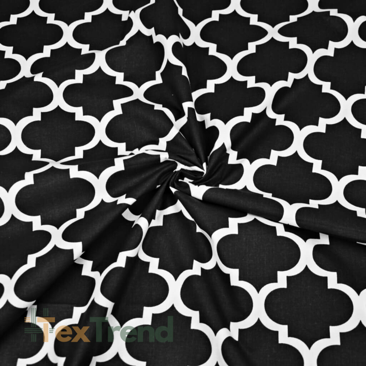 Baumwolle 100% Muster Marokko große schwarze  