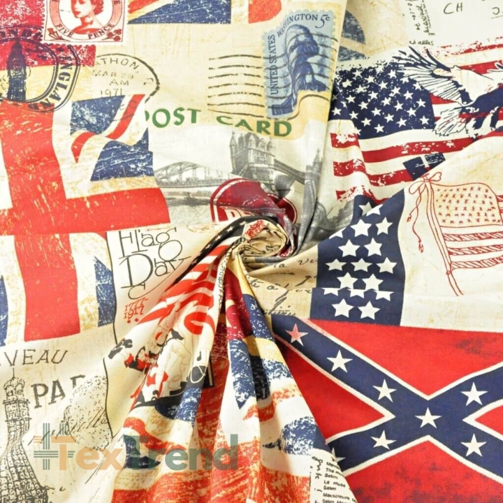 Baumwolle 100% Rote marine Flaggen  