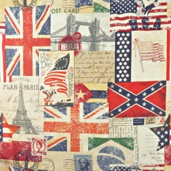 Baumwolle 100% Rote marine Flaggen  