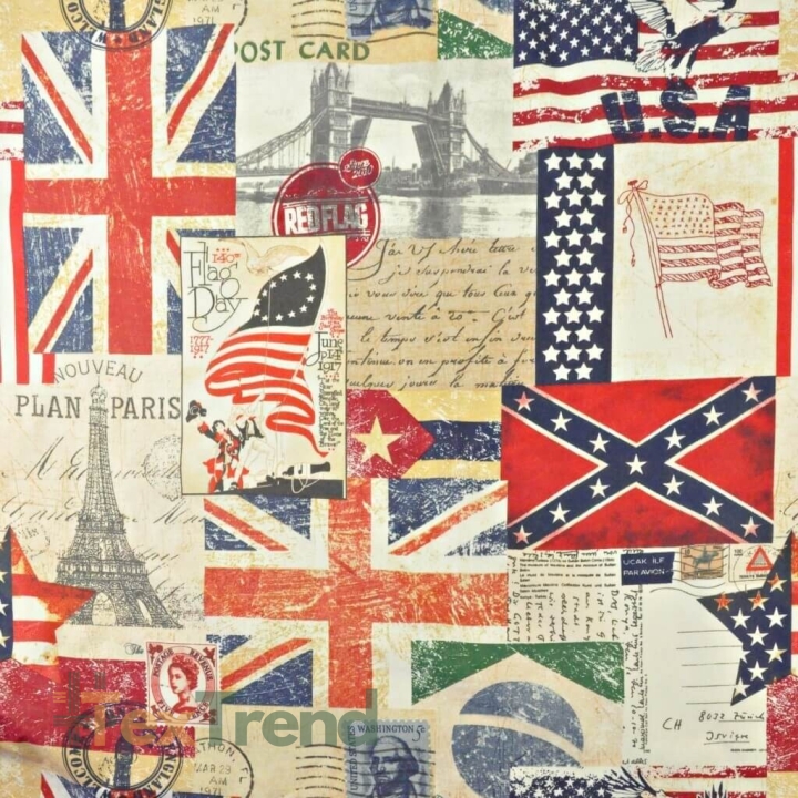 Baumwolle 100% Rote marine Flaggen  