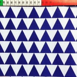 Baumwolle 100% Marineblau-weiße Dreiecke  